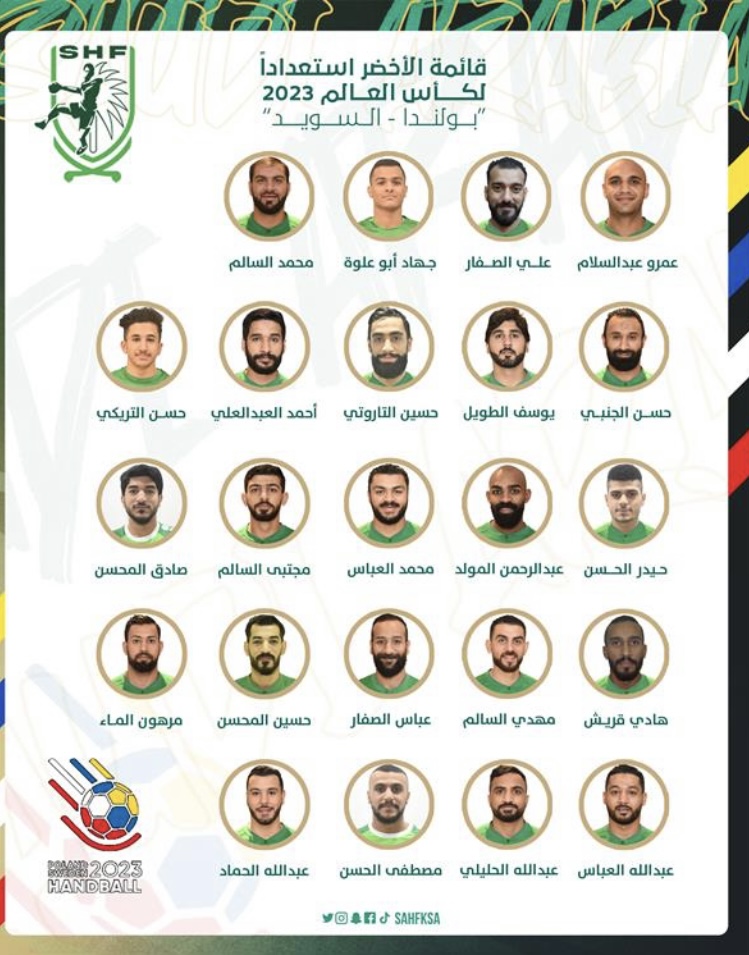 إعلان قائمة المنتخب السعودي المشارك في تحضيرات كأس العالم لكرة اليد